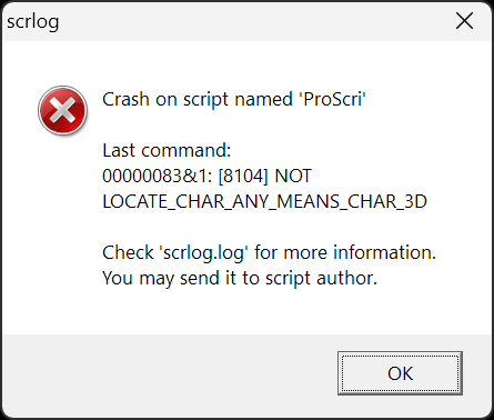 SCRLog Crash report